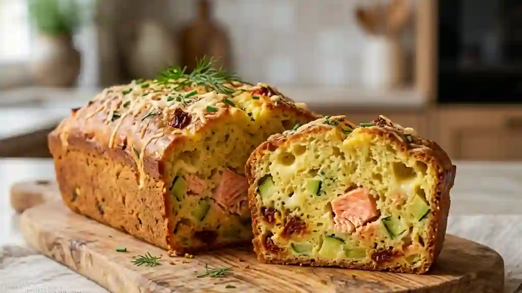 Cake Moelleux Saumon, Courgettes et Tomates - Photo de présentation