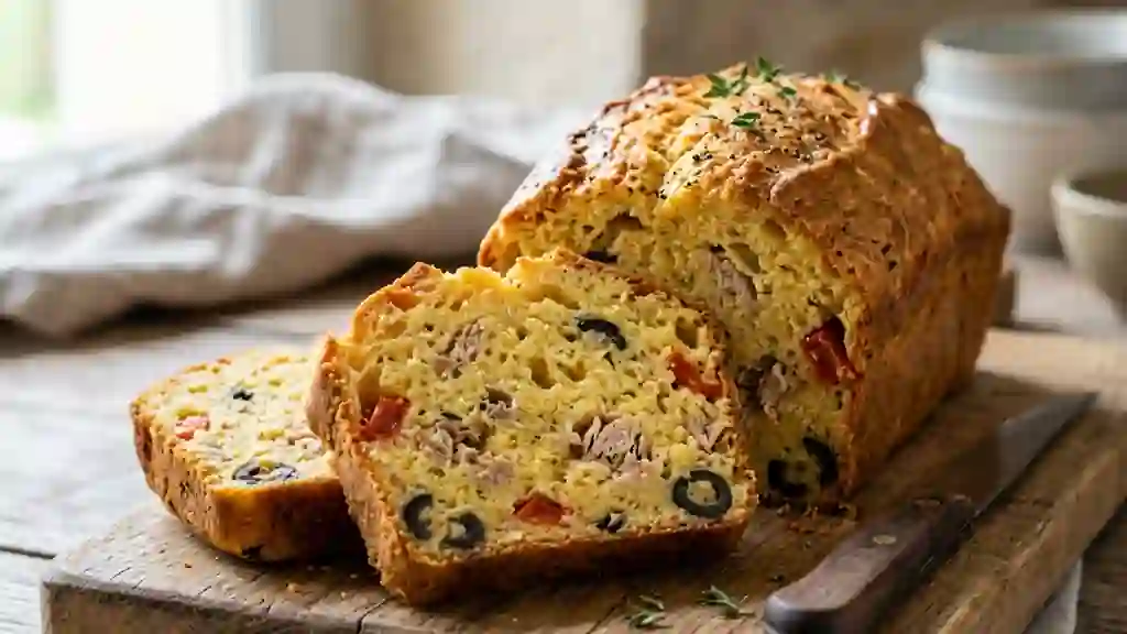 Cake Moelleux Thon, Tomate et Olives - Photo de présentation