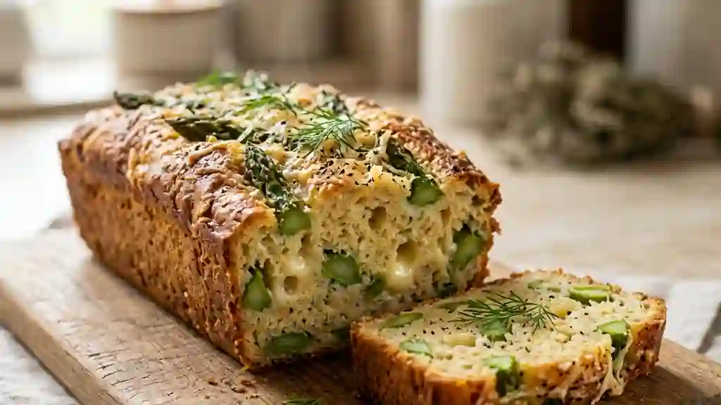 Cake fondant asperges et Comté - Photo de présentation