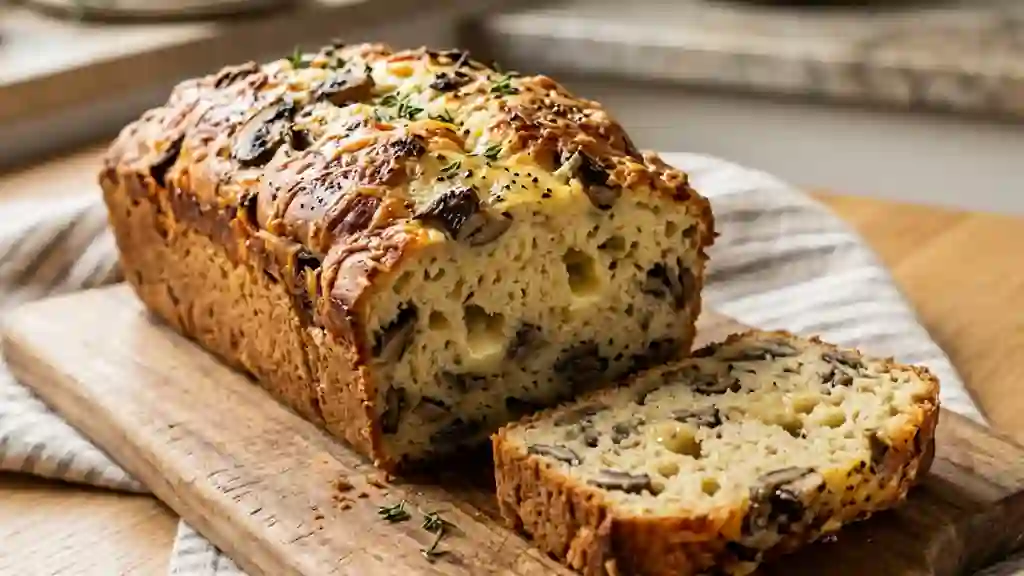 Cake moelleux au Cantal et Champignons de Paris - Photo de présentation