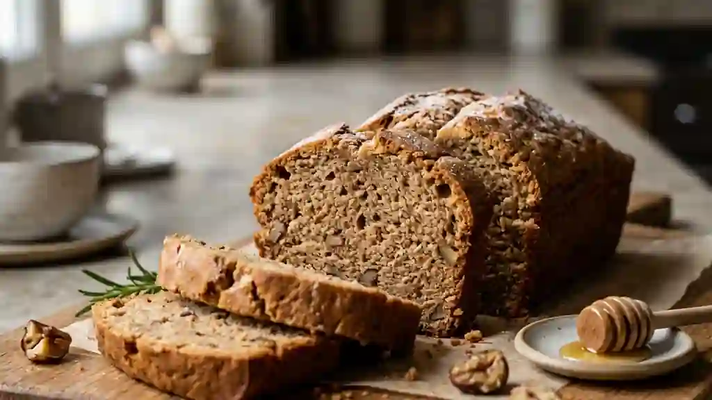 Cake moelleux aux châtaignes et miel doré - Photo de présentation