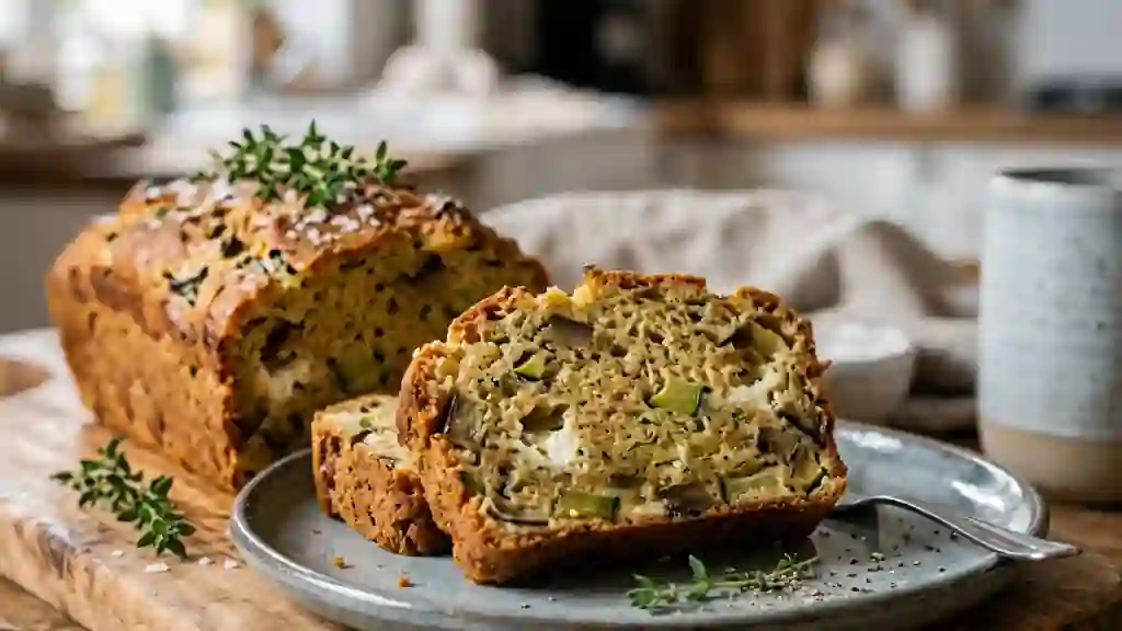 Cake moelleux courgettes, aubergines et chèvre - Photo de présentation