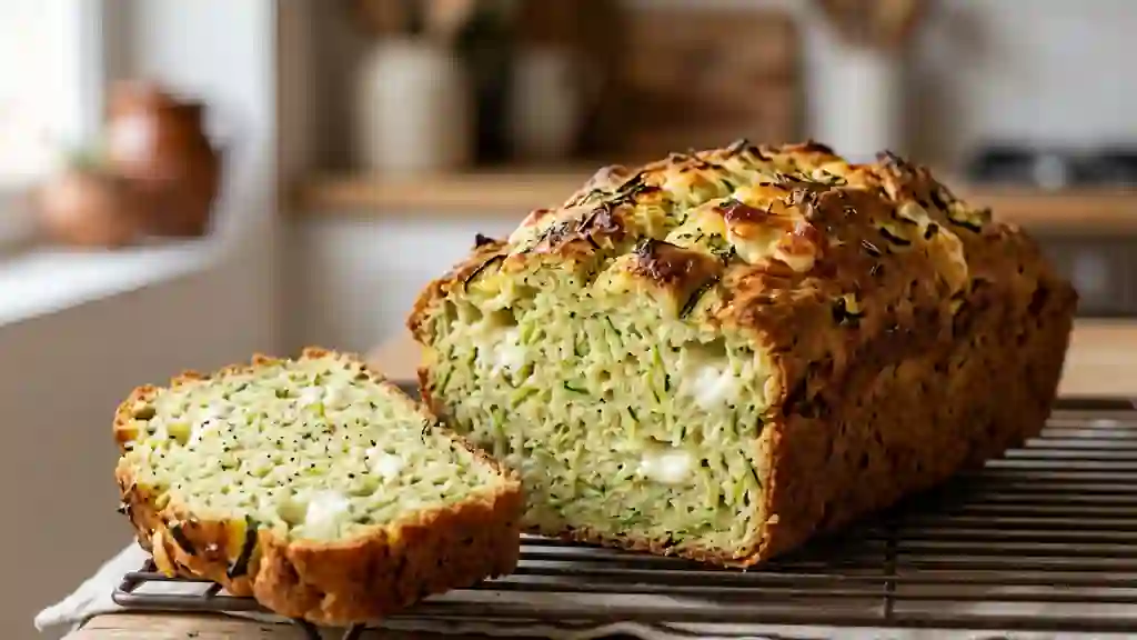 Cake moelleux courgettes et chèvre fondant - Photo de présentation