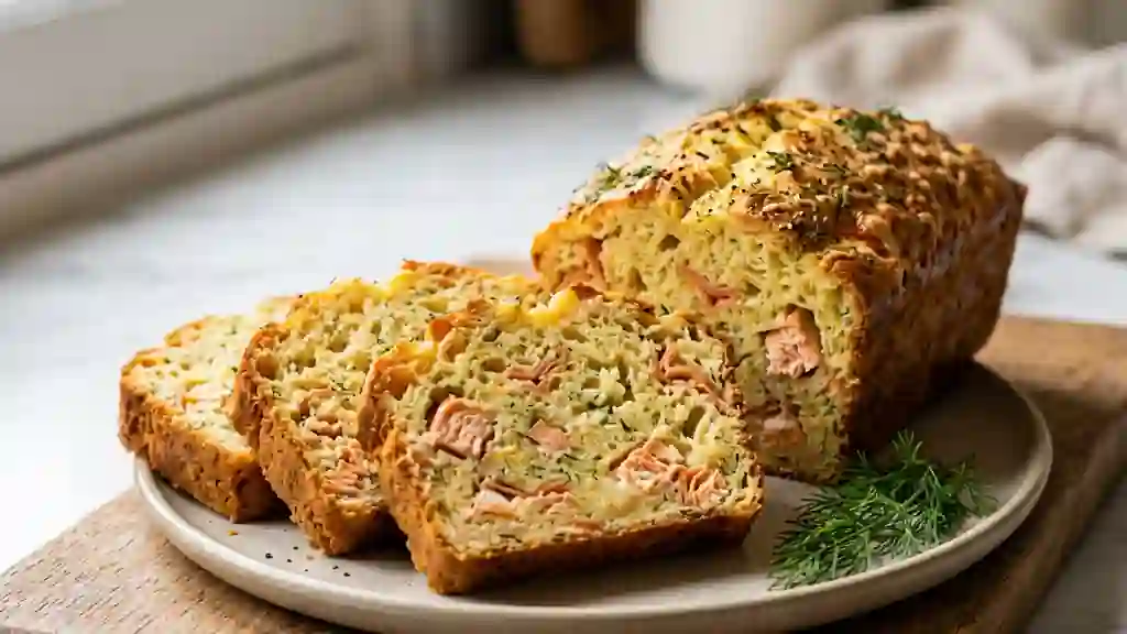 Cake moelleux aux deux saumons et aneth - Photo de présentation