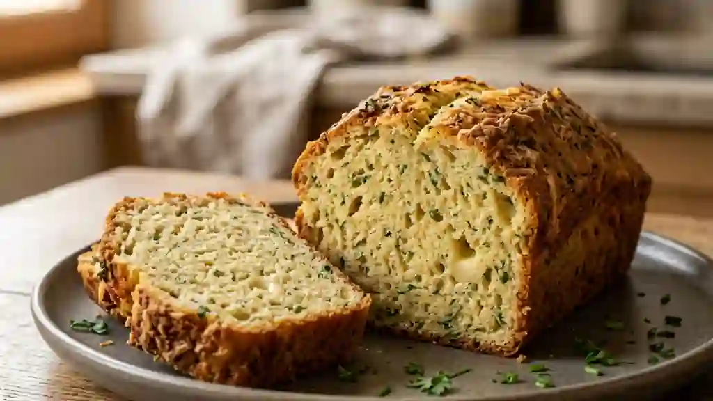 Cake moelleux aux herbes fraîches et fromage - Photo de présentation