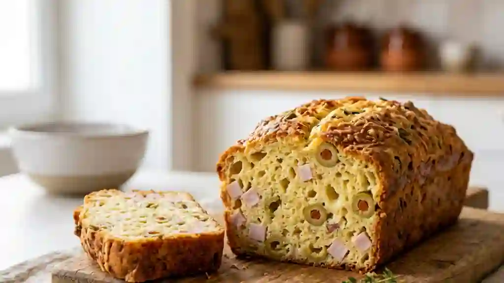 Cake moelleux jambon olives - Photo de présentation
