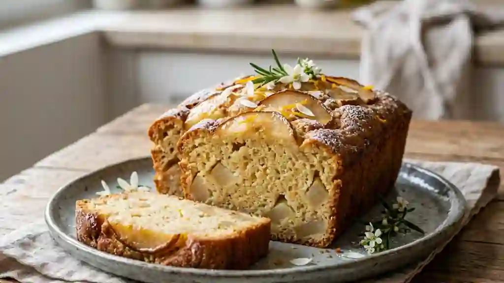 Cake fondant poire et fleur d'oranger - Photo de présentation