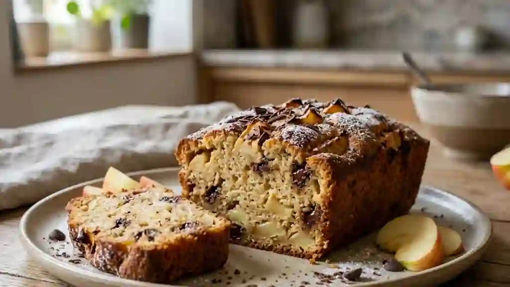 Cake fondant Pomme et Pépites de Chocolat - Photo de présentation