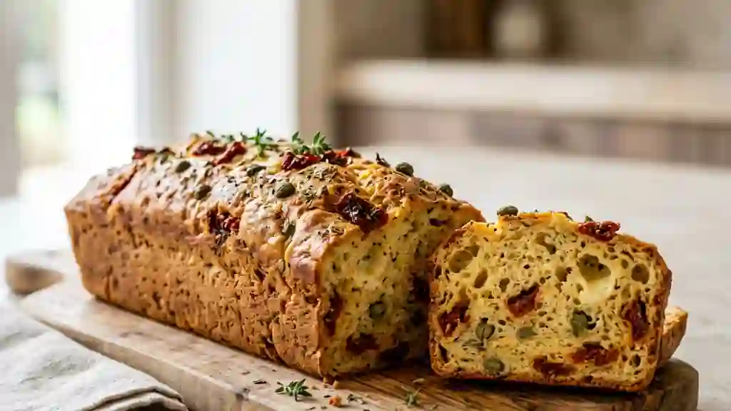 Cake Moelleux Tomates Séchées et Câpres - Photo de présentation