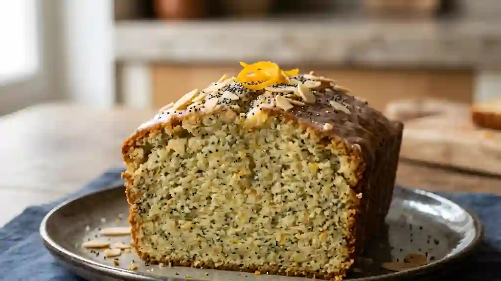 Cake Moelleux Orange, Pavot et Amandes - Photo de présentation