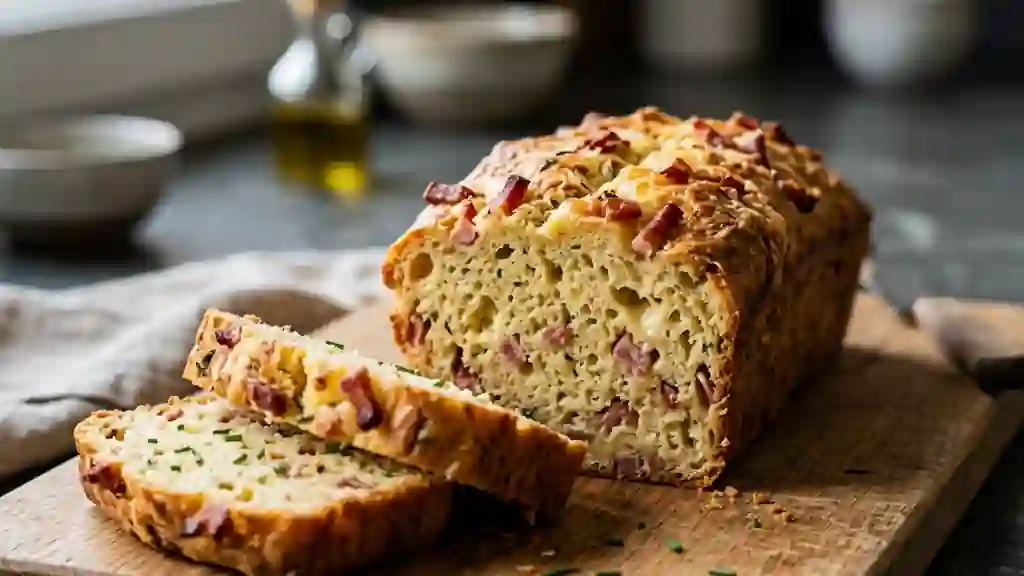 Cake salé fondant aux lardons fumés - Photo de présentation