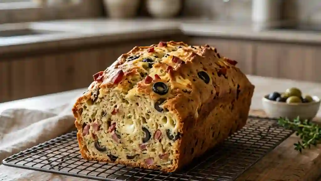 Cake Moelleux Olives, Lardons et Carré Frais - Photo de présentation