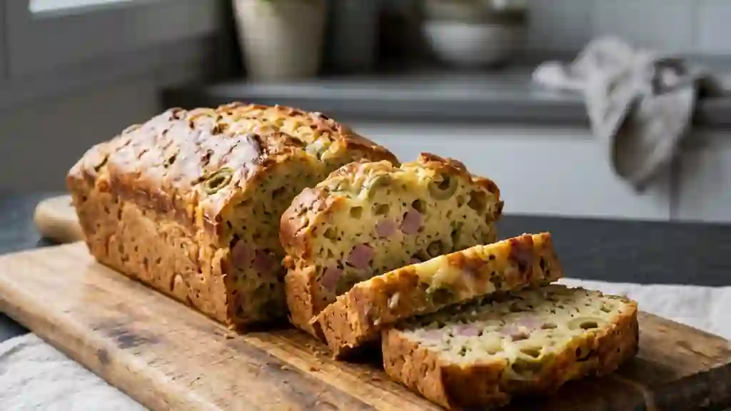 Cake au jambon et olives vertes fondant - Photo de présentation