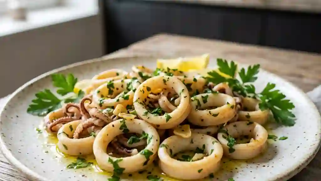 Calamars fondants à l'ail et au citron - Photo de présentation