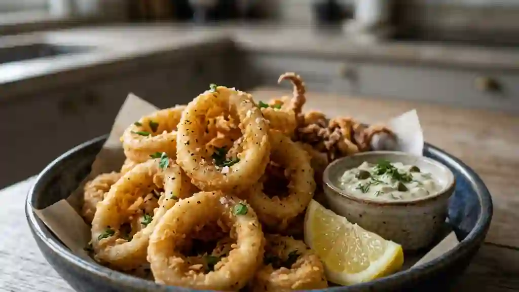 Calamars frits ultra-croustillants au citron - Photo de présentation