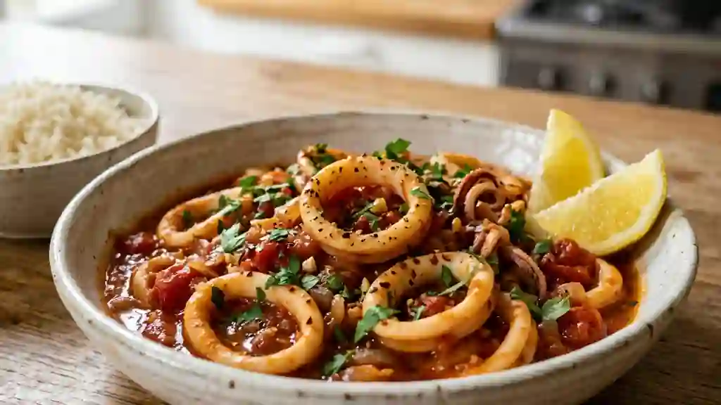 Calmars à la provençale : sauce tomate onctueuse - Photo de présentation