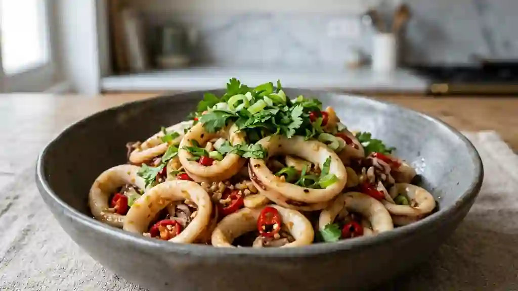 Calmars sautés au piment et citron vert - Photo de présentation