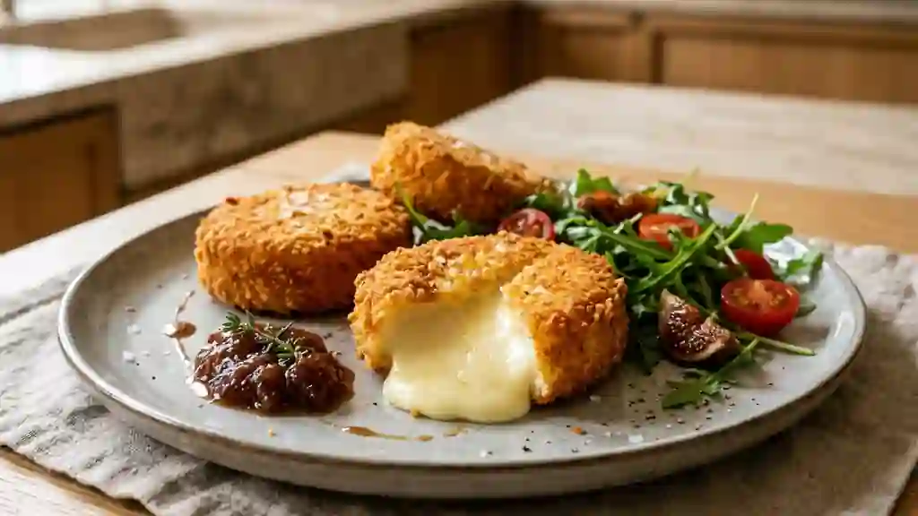 Camembert pané au cœur coulant et croustillant - Photo de présentation