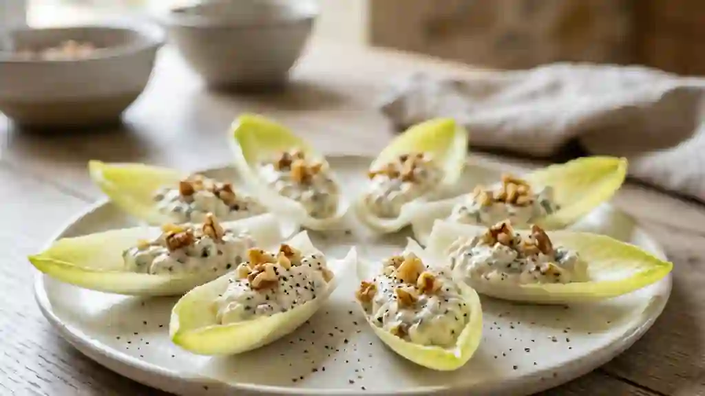 Barquettes d'endives craquantes au roquefort - Photo de présentation