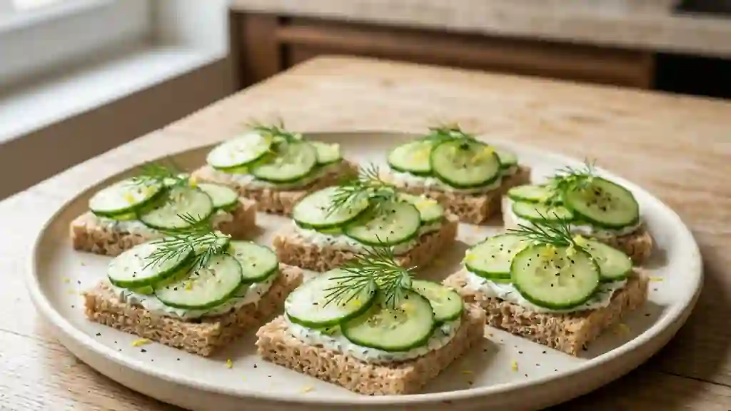Canapés croquants au fromage frais et aneth - Photo de présentation