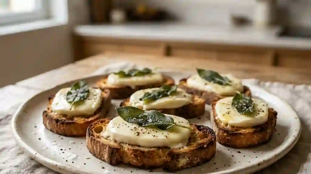 Canapés croustillants mozzarella et sauge - Photo de présentation