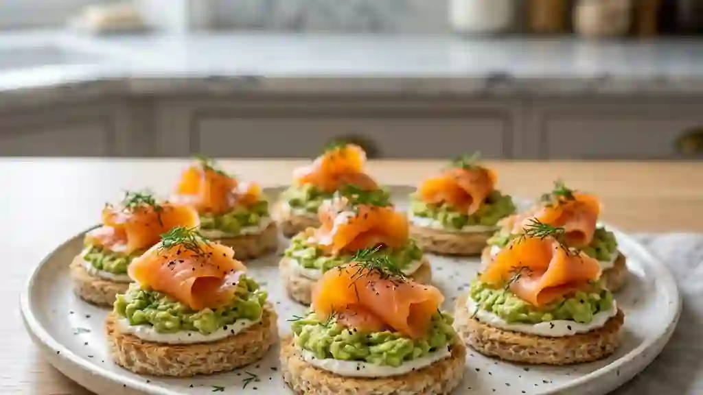 Bouchées fondantes avocat et saumon fumé - Photo de présentation