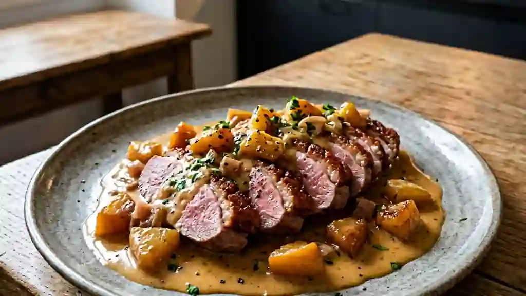 Canard à la normande aux pommes fondantes - Photo de présentation