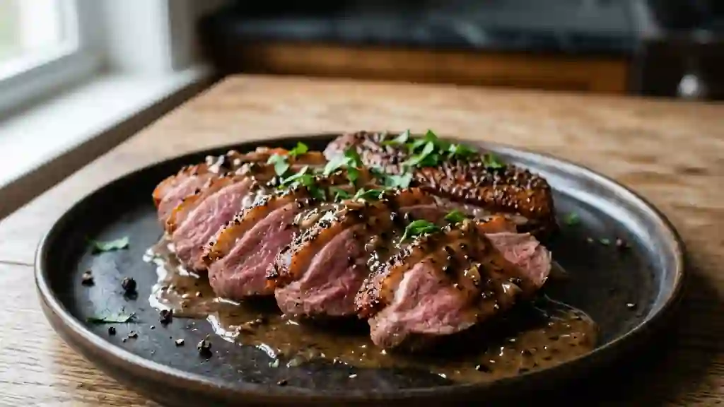 Magret de canard au poivre noir intense - Photo de présentation