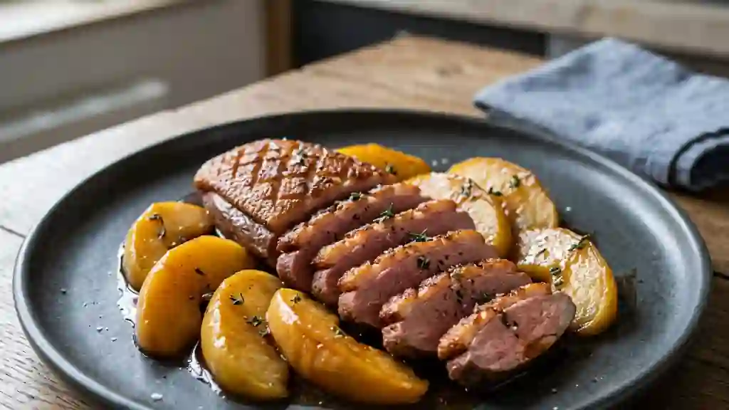 Canard croustillant et pommes ambrées - Photo de présentation