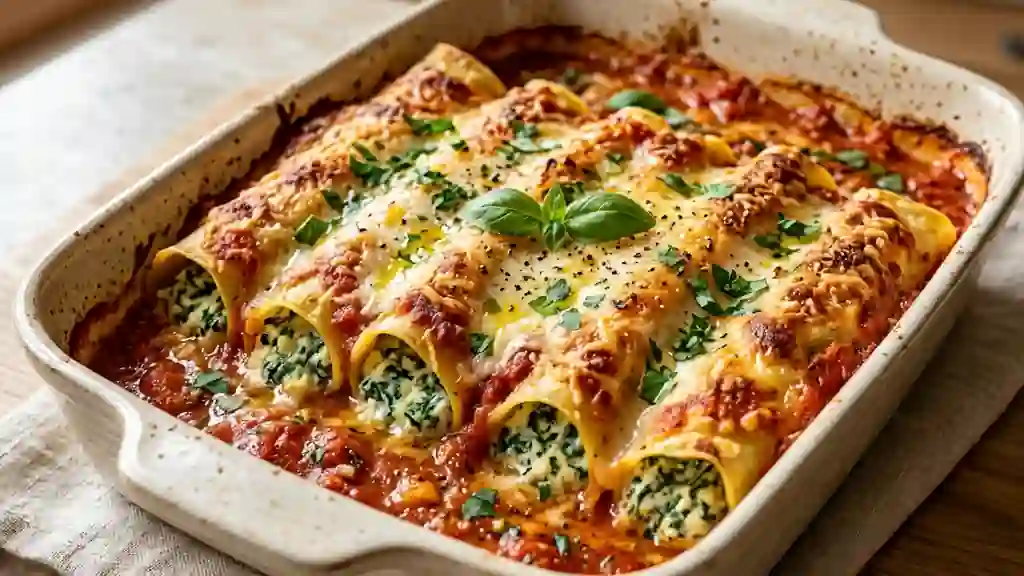 Cannellonis fondants ricotta et herbes fraîches - Photo de présentation
