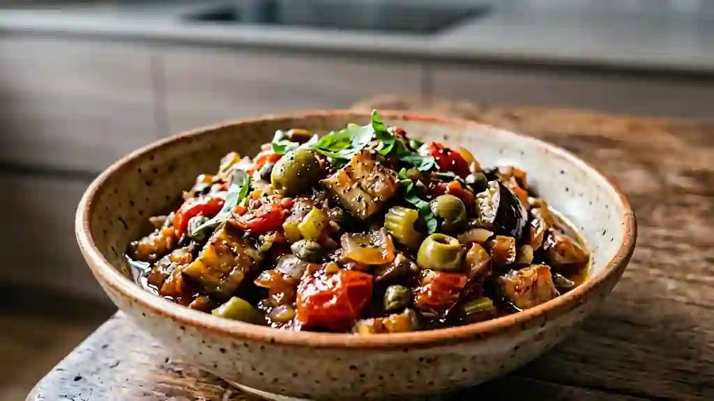 Caponata fondante à la sicilienne - Photo de présentation
