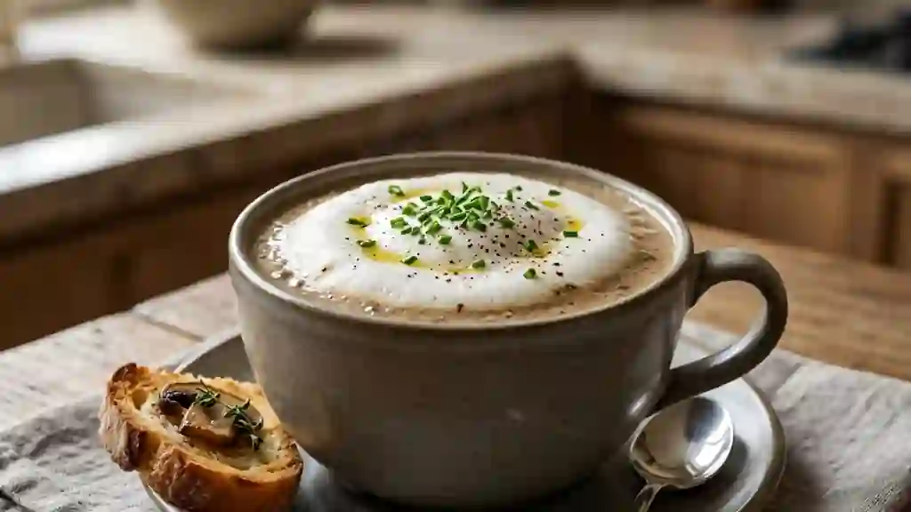 Cappuccino de champignons onctueux - Photo de présentation