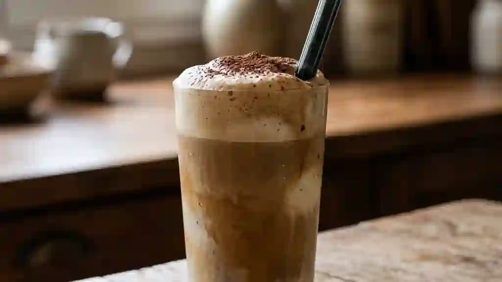 Cappuccino glacé onctueux à la vanille - Photo de présentation
