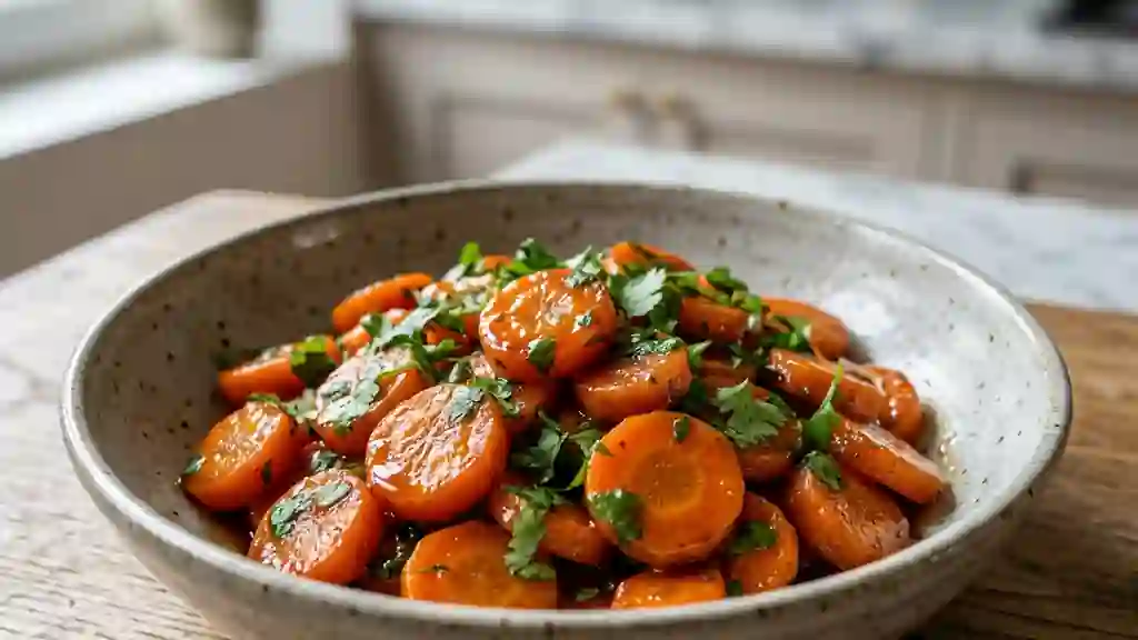 Carottes Glacées au Vin Doux & Coriandre Fraîche - Photo de présentation