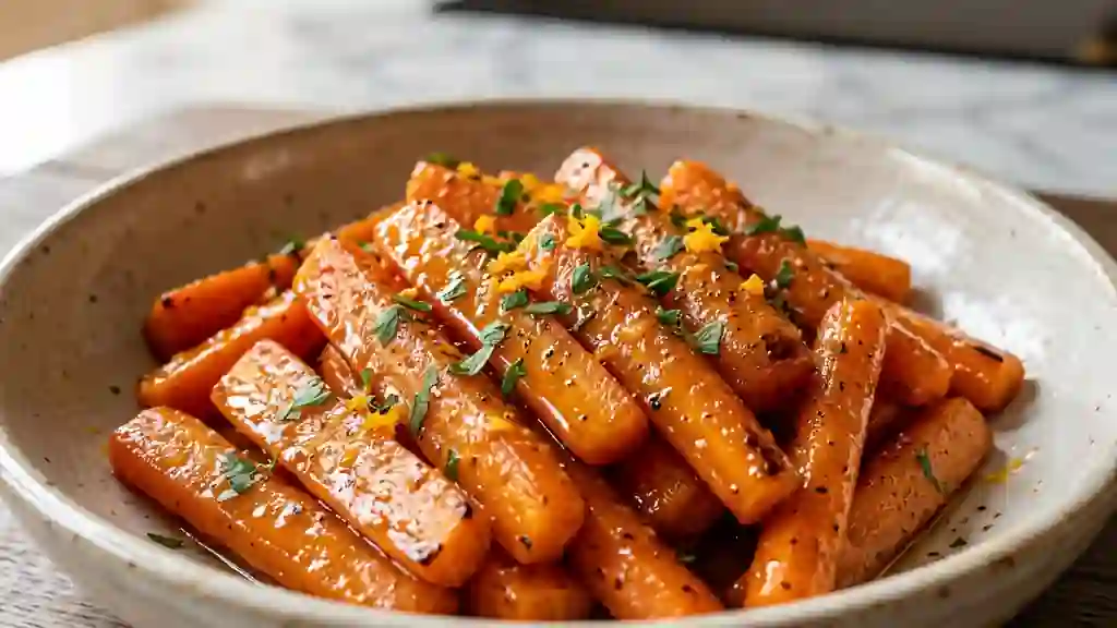 Carottes fondantes laquées au miel - Photo de présentation