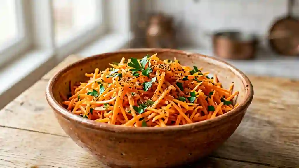 Carottes râpées à l'orange et cumin - Photo de présentation