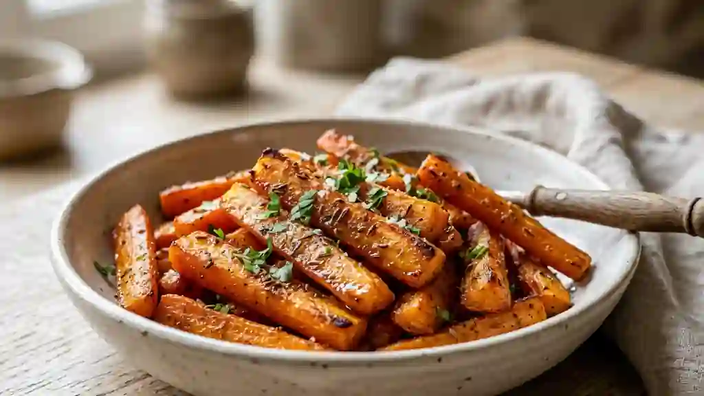 Carottes rôties fondantes au cumin et paprika - Photo de présentation