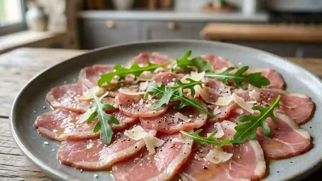 Carpaccio de canard fondant et acidulé - Photo de présentation