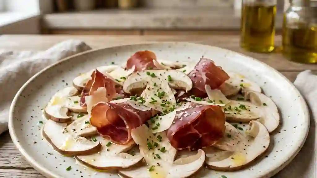 Carpaccio de cèpes au jambon de montagne - Photo de présentation