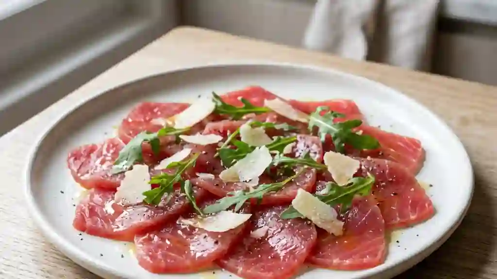 Carpaccio de thon rouge fondant et citronné - Photo de présentation