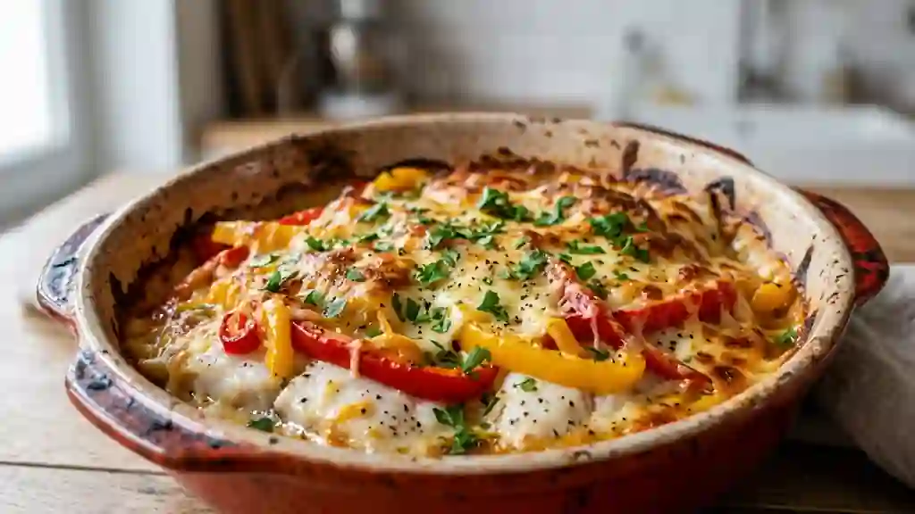 Carrelet fondant et son gratin de poivrons - Photo de présentation