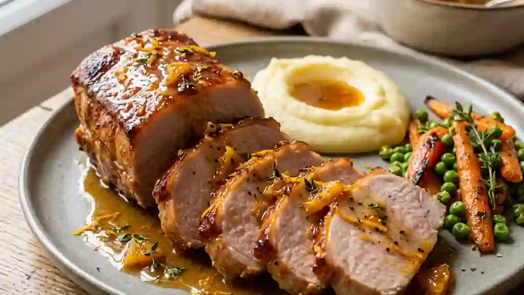 Carré de porc laqué à l'orange et au miel - Photo de présentation