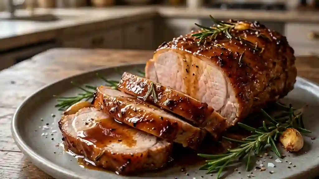 Carré de porc laqué au miel et romarin - Photo de présentation