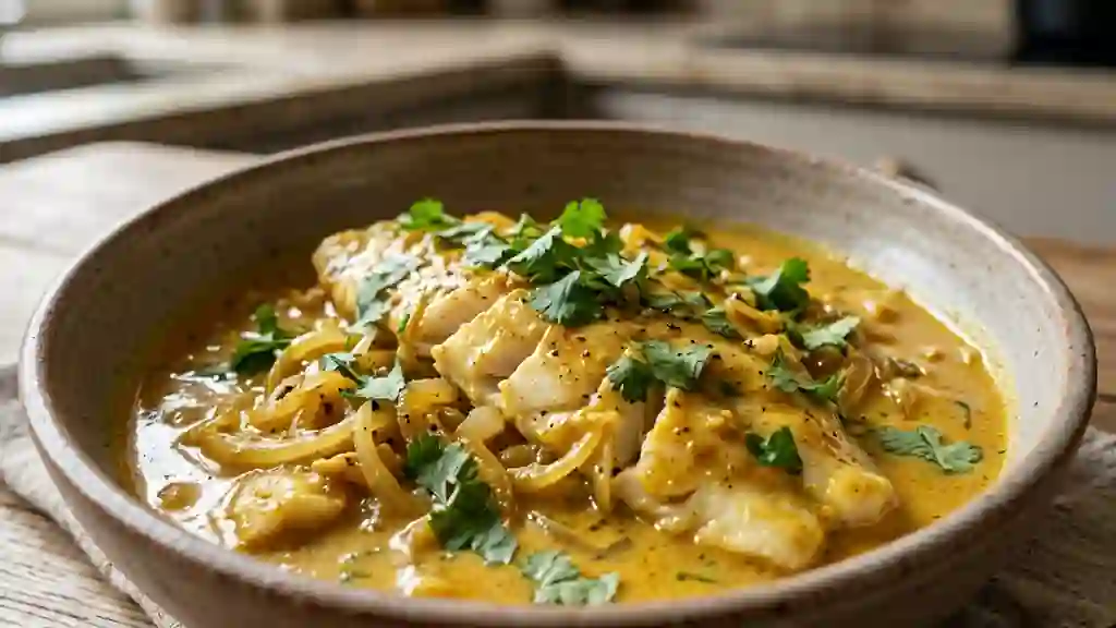 Carrelets fondants au curry et lait de coco - Photo de présentation