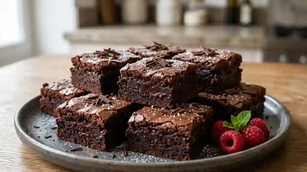 Carrés fondants au chocolat noir - Photo de présentation