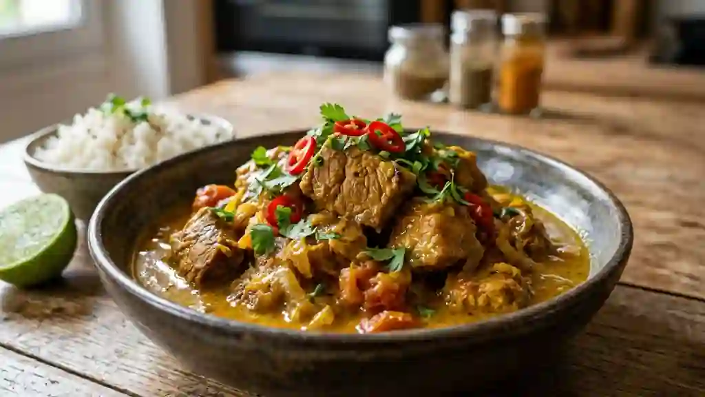 Carry de porc fondant au curcuma - Photo de présentation
