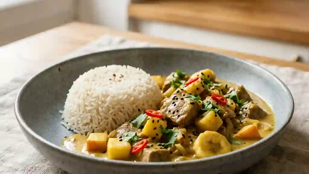 Veau Casimir fondant au curry et fruits doux - Photo de présentation