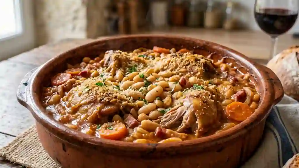 Cassoulet de lapin fondant au lard fumé - Photo de présentation
