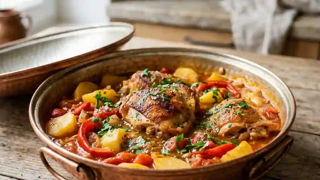 Cataplana de poulet tendre et parfumée - Photo de présentation