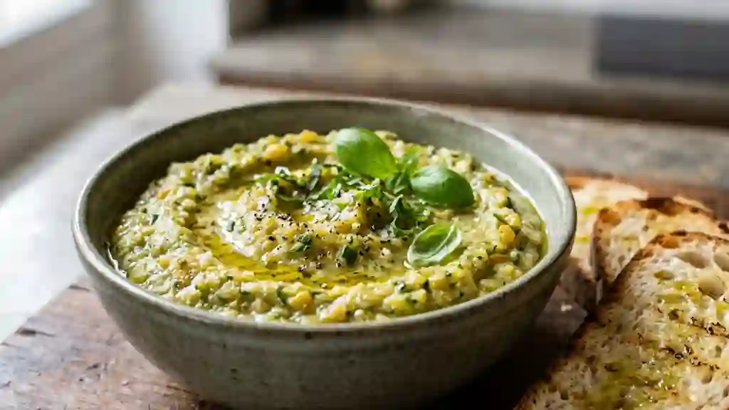 Caviar de courgettes fondant au basilic - Photo de présentation